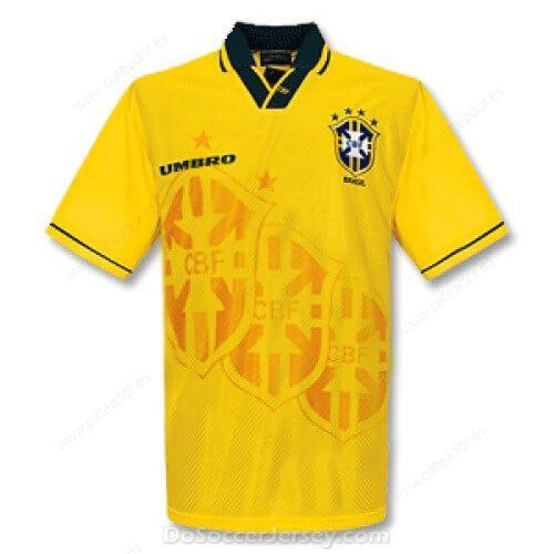Camiseta de fútbol Retro Brasil 1ª Equipación 1994-Hombre