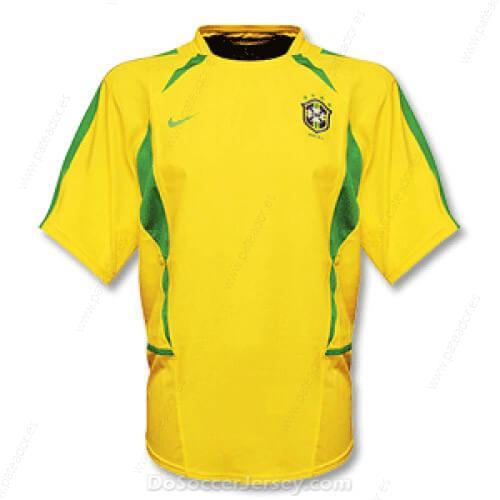 Camiseta de fútbol Retro Brasil 1ª Equipación 2002-Hombre
