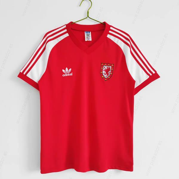 Camiseta de fútbol Retro Gales 1ª Equipación 82-Hombre