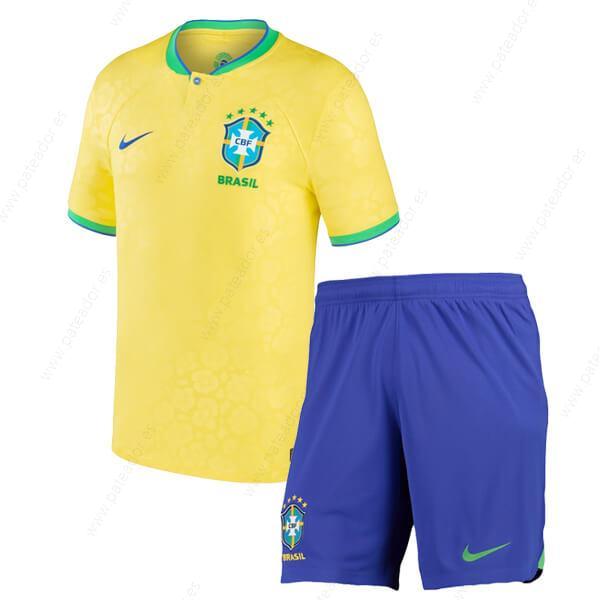 Camisetas de fútbol para niños Brasil 1ª Equipación 2022