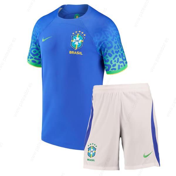 Camisetas de fútbol para niños Brasil 2ª Equipación 2022