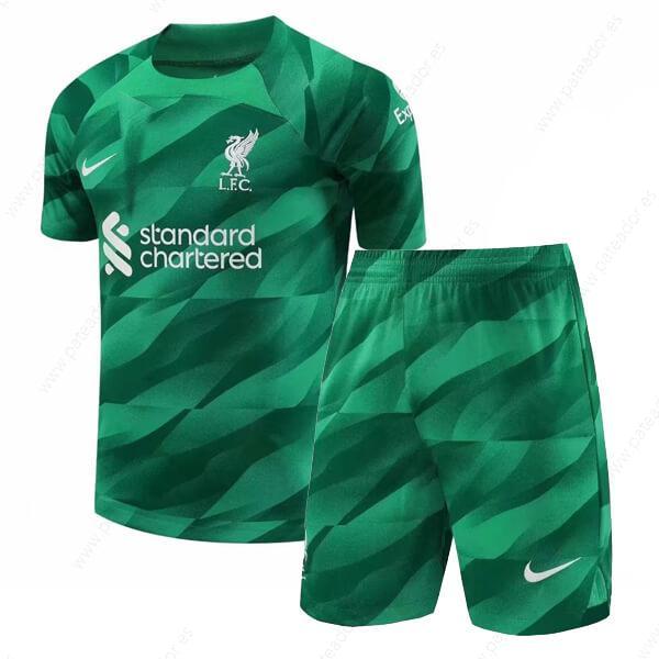 Camisetas de fútbol para niños Liverpool Green Portero 23/24