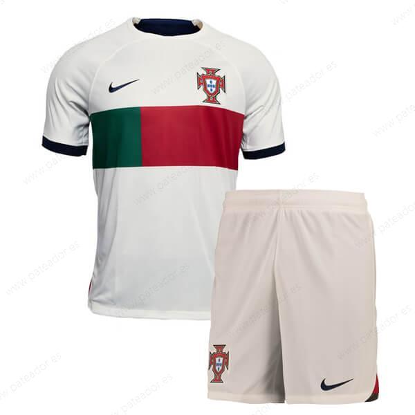 Camisetas de fútbol para niños Portugal 2ª Equipación 2022